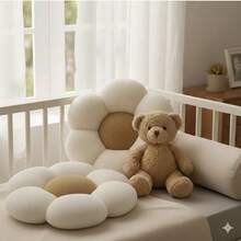 2 Pieces Daisy- Ultrashaped-Soft Plush Seat/Mat - 45x45 Cm - Made In Türkiye - Mocha Brown - View 8