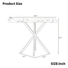 Square Dining Table, Mid-Century Modern Style Square Dining Table For 4-6 People, Coffee Table For Kitchen, Dining Room, Office, Space Saving. - Black - View 7