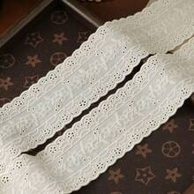 1/5碼花卉刺繡蕾絲飾邊緞帶，透明網格蕾絲邊帶鏤空蕾絲，復古棉質蕾絲布料，適用於縫紉、DIY手工藝、婚紗、新娘面紗、內衣、娃娃衣服、窗簾和家居裝飾 - 多色C - 查看 5