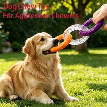 1pc Dog Chew Toy, Interactive Ring Toy For Small/Medium Dogs, Durable TPR Material Dental Care Toy, Relieve Boredom - Multicolor - View 3