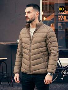 Big City Chamarra Capitonada Casual Hombre Moderna Con Interior Peluche - Arena - Ver 2