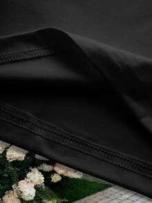 Plus Size Fourth Wing Fandom,Dragon Fantasy Art,Book Lover Vibe,Fantasy Novel Quote Casual Milk Silk T-Shirt Dress, V-Neck Short Sleeve Loose Fit, Lightweight Summer Dress For Hot Days - Black - View 5