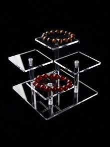 Acrylic Perfume Display Rack, Cosmetics Display Rack, Elevated Display Rack For Stores, Multi-Tier Stepped Square Display Rack For Figurines, Antiques, Jewelry, And Other Collectibles - A - View 9