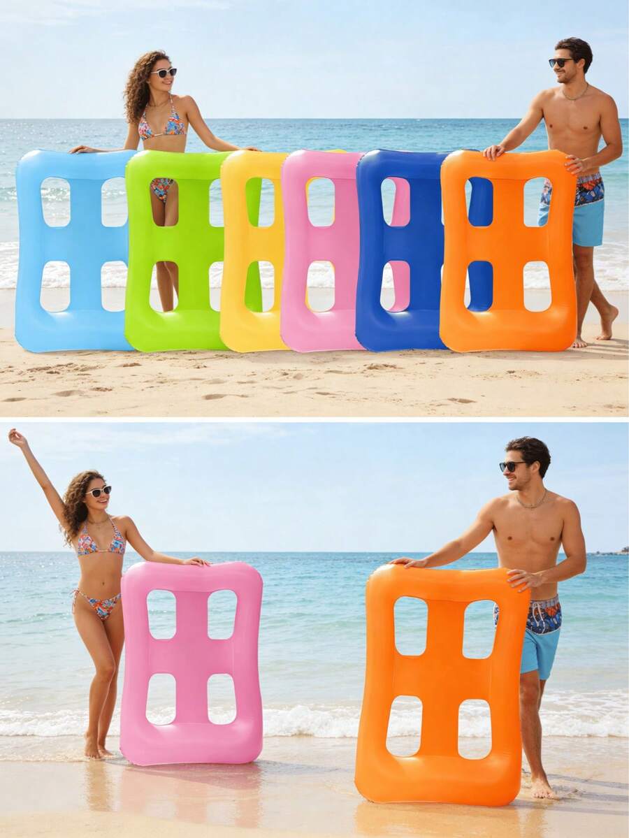 1 pieza Flotador inflable de piscina de 4 rejillas reforzado con respaldo, diseño duradero y estable, adecuado para adultos como silla de descanso de piscina al aire libre, hamaca de agua, disponible en múltiples colores