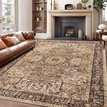 Living Room Bedroom Large Rug, Vintage Low Pile Carpet |   Soft Machine Washable Indoor Home Decor For Dining Room Office - DT nhiều màu - Xem 7