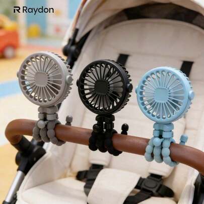 1pc Portable Stroller Fan, 3 Speeds & Rechargeable, Ultra Quiet Clip On Fan For Baby Stroller, Crib, Car Seat - Compact,, USB Charging, Flexible Mount, Ideal For Travel, Outdoors