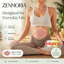 56Pcs, Belly Patch, Extra Large Mugwort Moxibustion Patch, Non-Woven Material, Breathable, Suitable For Belly, Shoulders, Back, Waist - 56pcs - 查看 4