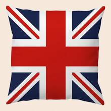 1件英国国旗图案抱枕套，英伦风家居装饰枕套，带拉链，可机洗，适用于沙发、卧室、阳台、农舍、花园、露台，也可作为礼物，四季皆宜（不含枕芯） - 彩色 - 查看 13
