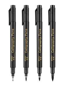 Bộ 4 bút thư pháp có thể nạp mực, 4 ngòi từ siêu mảnh đến lớn, mực đen, dùng để viết chữ Hán, vẽ tranh và ký tên. - 4 cái - Xem 8