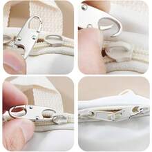 1/4 chiếc móc khóa mini, móc khóa cao cấp, khóa kéo, móc khóa mini cải tiến, kẹp khóa kéo chống trộm (đen/bạc) - Móc khóa - Xem 3