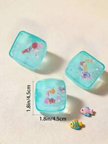 4.5厘米夏季海洋主题成人桌面玩具 | 浅蓝色方形贝壳和海螺造型 | 柔软可捏的手持桌面摆件 | 办公减压小物 | 家居装饰点缀 | 生日和毕业派对创意礼物 - 彩色 - 查看 10