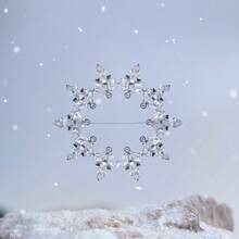 Swarovski Idyllia 情侶款男士胸針女士胸針雪花胸針飾品配件生日禮物女新年禮物情人節禮物聖誕禮物，晚宴商務胸針成人禮禮物 - 白色 - 查看 4