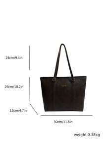 Fashionable Solid Color Tote Bag - Coffee - View 5