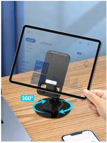1 Giá đỡ điện thoại kim loại xoay được, giá đỡ điện thoại để bàn bằng hợp kim nhôm có thể gập lại, điều chỉnh 360°, đế chống trượt ổn định, giá đỡ đa năng tiện dụng, kiểu dáng mỏng tối giản hiện đại, thiết kế xoay đa góc, đế chống trầy xước. - Nhiều màu - Xem 2