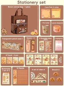 Stationery Set: 14-Inch Suitcase, Pencil Case, Notebook, Highlighters, Stickers, Correction Fluid Pen, Gift Stationery, Back-To-School - Multicolor - View 14