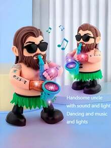 Dancing Saxophone Uncle Toy, Enlightening Toy, Interactive Dancing Saxophone Uncle Toy With Light And Music - Multicolor - View 4