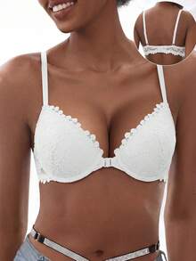 Women's Front Closure Lift-Up Bra - Anti-Sagging Sexy - Shaping Comfortable - White - View 5