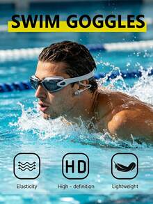 1pc Anti-Fog Anti-Water Silicone Swimming Goggles With Earplug And Adjustable Strap, Suitable For Swimming Training And Leisure, Holiday Gift For Men And Women - Multicolor - View 6