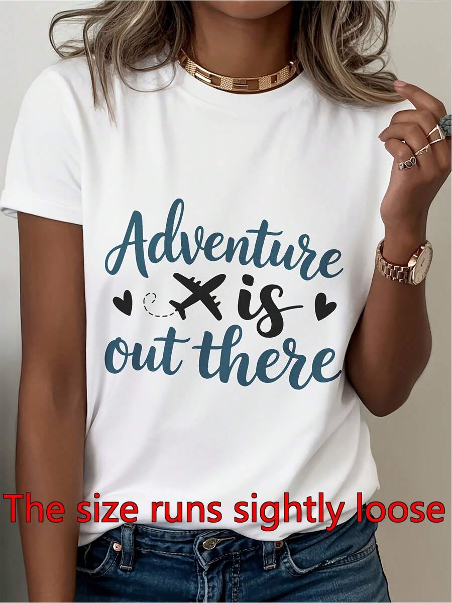 Aventura de las mujeres está ahí Anime camiseta - Casual cuello de la tripulación camiseta de manga corta con diseño icónico del corazón y la cruz, lavable en la máquina adecuado para el uso diario, regalos, trajes temáticos - Ropa de anime para y salidas