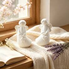 Ensemble de moules en argile DIY, comprenant des moules en forme de cœur, d'étoile, d'ange et de figurine de fille, convenant à la réalisation de résine, de gypse, de bougies, d'aromathérapie, de décoration d'intérieur et de décoration de mariage en moules en silicone - Moule fille ange avec cœur et étoiles - Voir 3