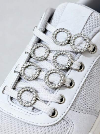 6pcs Metal Round & Square Shoelace Charms, Suitable For Sports Shoes, Sneakers, Boots And Other Shoes