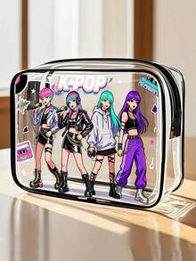 1 Túi đựng mỹ phẩm PVC chủ đề thần tượng K-Pop, Túi du lịch PVC có khóa kéo, Thiết kế logo K-Pop mang đậm văn hóa nhạc Pop Hàn Quốc, Túi đựng mỹ phẩm và đồ dùng vệ sinh cá nhân nhẹ và chống nắng dành cho phụ nữ và bé gái, Hộp đựng mỹ phẩm di động, Thiết kế dễ vệ sinh, Túi đựng đồ công nghệ | Thẩm mỹ hiện đại | Chất liệu chống phai màu, Vật dụng cần thiết khi đi du lịch, nghỉ mát, mùa hè, tựu trường, Túi đựng đồ dùng học tập, Túi đựng đồ dùng vệ sinh cá nhân, Túi đựng mỹ phẩm du lịch chống thấm nước - Nhiều màu - Xem 1