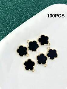 10/20/50/100件套幸运四叶草吊坠项链手链耳环DIY首饰制作配件套装 - 單吊 - 查看 15