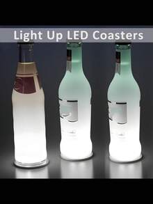 1/6个装 LED 瓶贴灯，电池供电发光瓶贴，杯子装饰灯，派对庆典用品，LED 瓶贴装饰，调酒师装饰灯 - 白光 - 查看 6