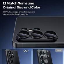 Galaxy S26/S26Plus/S26Ultra 相机镜头玻璃保护膜套装，全覆盖设计，防油、防刮、防指纹、防尘、无气泡 - 銀色 - 查看 5