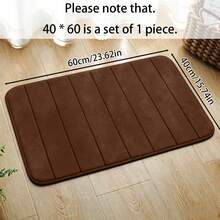3pcs Bathroom Absorbent Anti-Slip Mats Set, Including Toilet Mat, Bath Mat, And Shower Mat, Soft And Comfortable, Suitable For Bathroom, Laundry Room, Bedroom, Outdoor Entrance, 40x50cm, 40x60cm, 50x120cm - Brown - View 5