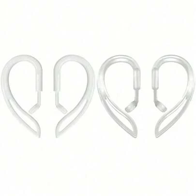 Compatible Ear Hook 360 ° Rotatable Multi-Dimensional Adjustable Soft Silicone Universal Bluetooth Earphone Clip Anti Slip Sports Clip Ring Replacement, Transparent