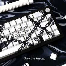 Juego de teclas PBT con perfil de cereza, diseño retroiluminado con impresión lateral, líneas de cuadrícula de chica de manga japonesa, teclas con transferencia térmica, compatible con interruptores MX, barra espaciadora de 6.25U, reemplazo de teclado mecánico, solo teclas - Ver 13