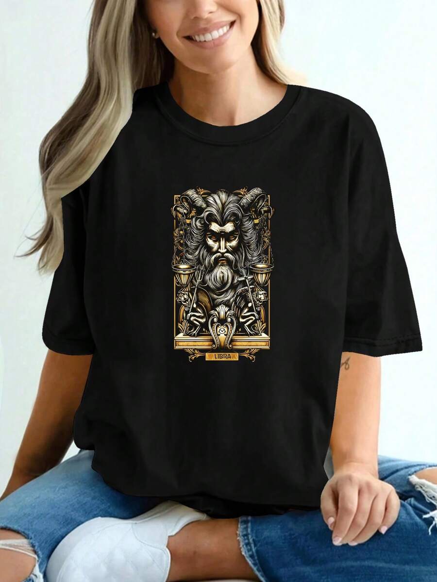 Una camiseta de manga corta con un diseño de moda, hecha de suave y cómodo puro. Es versátil e ideal para el uso casual de las mujeres, los viajes diarios y al aire libre, proporcionando un traje relajado y cómodo para la primavera y el verano