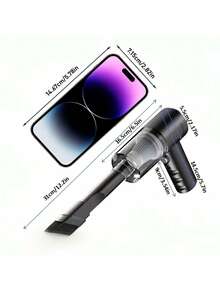 3-In-1 Handheld Vacuum Cleaner - 2000mAh Battery, Fast Charging, Powerful Wet/Dry Suction For Car, Home And Pet, USB-C Charging, Washable Filter, Low Noise Air Purifier And Multi-Function Nozzle Set, Birthday Gift, New Year Gift - Black - View 8