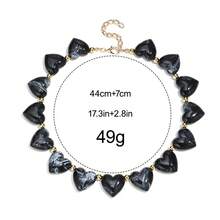 1 chiếc vòng cổ hạt acrylic hình trái tim nhiều màu sắc thời trang phong cách Bohemian, thích hợp cho nữ, dịp lễ hội, tiệc tùng, quà tặng trang sức. - hình trái tim - Xem 2