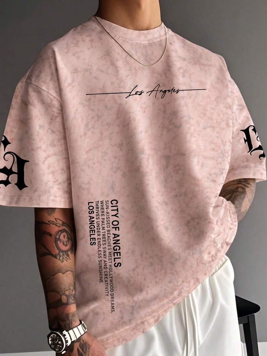 Zrgoth Men's Casual Versatile Simple Printed Element Short Sleeve T-Shirt