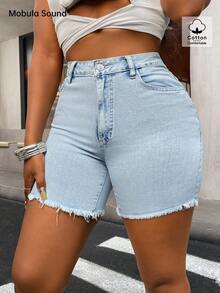 Jeans de mezclilla casual y de moda con bordado de lazo, adecuado para primavera/verano, versátil para uso diario, viajes, atuendos de aeropuerto - Azul - Ver 4