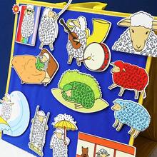 hoojojo 22Pcs Where Is The Green Sheep Felt Story Set, Animal Color Story Board Flannel Board Props, Interactive Role Play Game, Color Recognition Cognitive Learning Supplies Stationery Back To School Activity - Multicolor - View 11
