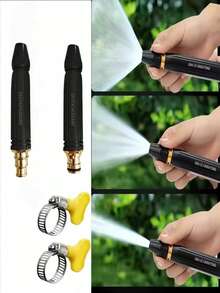 Pistola de agua de alta presión para lavado de autos, pistola de agua de alta presión para uso doméstico, adecuada para regar plantas y verduras, con manguera suave y boquilla con potente refuerzo - Conjuntos - Ver 2