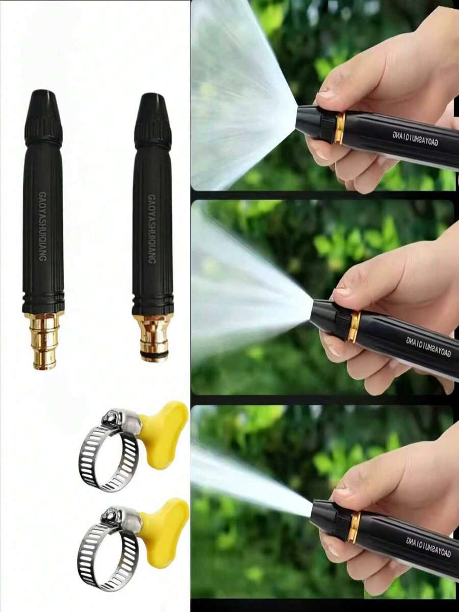 Pistola de agua de alta presión para lavado de autos, pistola de agua de alta presión para uso doméstico, adecuada para regar plantas y verduras, con manguera suave y boquilla con potente refuerzo