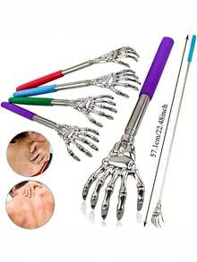 1/2 chiếc dụng cụ gãi lưng bằng thép không gỉ có thể điều chỉnh độ dài, thiết kế tay cầm tiện dụng, hình móng vuốt độc đáo, dụng cụ giảm ngứa cầm tay tiện lợi. - Nhiều màu - Xem 2