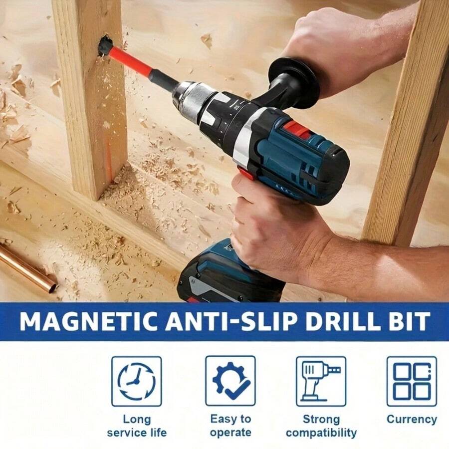 Bộ dụng cụ chuyên nghiệp gồm: Máy khoan điện/máy khoan cầm tay chống trượt chuôi lục giác 1/4 inch, thích hợp cho các mũi vít, bộ dụng cụ chuyên nghiệp. - Bộ 6 món + thanh đựng - Xem 1