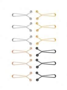 24/12/8 piezas Clips invisibles en forma de U, Moldeador de cintura multifuncional sin costura, Ajustador de dobladillo de pantalones, Adecuado para ropa, cortinas, bufandas - Multicolor - Ver 6