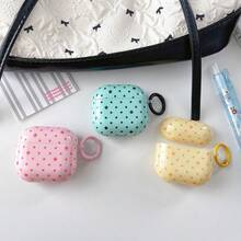 Premium 3-Farben einfarbiges Polka-Dot-Stern-Doppelschicht-IMD-Kopfhörerhülle im koreanischen Stil + Ringhalter kompatibel mit Apple Pro 3 Hülle/ Pro 2 Hülle/ Pro Hülle/ 4 Hülle/ 3 Hülle/ 2 Hülle/Modische Damen-Kopfhörerhülle/Minimalistische Kopfhörerhülle/Apple Kopfhörerhülle/Apple Kopfhörerhülle/Frühling Sommer Kopfhörerhülle/Geburtstagsgeschenk/Feiertagsgeschenk - Verschiedenfarbig - Übersicht 2