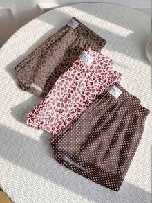 3-Piece Set Of Women's Solid Color And Patterned Shorts - Multicolor 16 - View 4