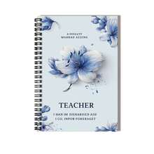 100-Page Spiral Notebook With Fresh Blue Floral Design, Practical For Work Notes, Study Notes, Graduation Gift, Birthday Gift, Diary Writing, Planning, And Memo, Adding A Touch Of Elegance To Life - L - View 5