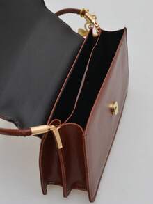 Fashion Crocodile Embossed Flap Bag Shoulder Bag - Brown - View 9