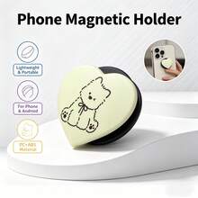Giá đỡ điện thoại từ tính hình trái tim dễ thương, có thể gập lại, tương thích với ốp lưng từ tính /Android. - Nhiều màu - Xem 3