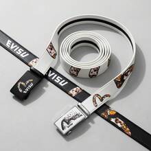 Thắt lưng da nam họa tiết hoạt hình graffiti mới, kiểu dáng thường ngày, dành cho sinh viên, tự động, đa năng, nhiều ngăn. - A - Xem 3