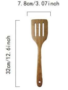 COOKDEVI 10件/1件 天然柚木烹飪餐具，人體工學手柄，不滲透表面，精美廚房禮品 - 耐用且易於清潔，天然柚木紋理，適合日常和特殊場合，廚房用品，耐熱餐具 - 咖啡棕 - 查看 10